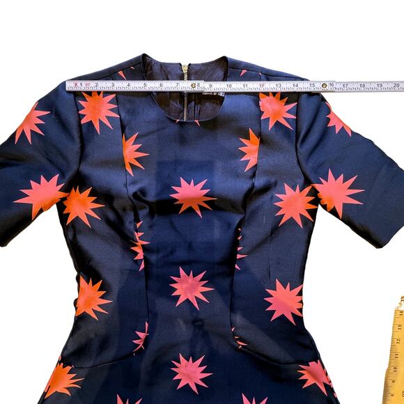 House of Holland Star Print Structured Flared Mini Dress Size 6 - Picture 11 of 14